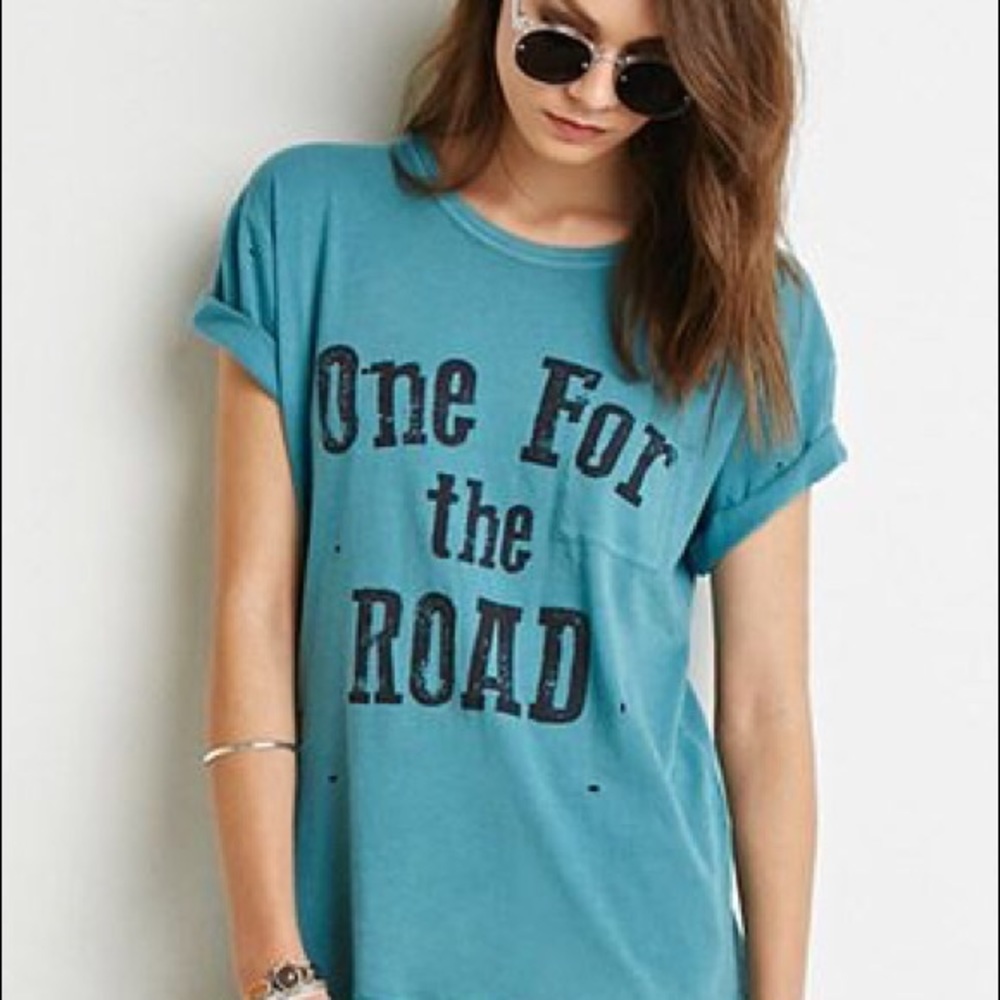 one for the road distressed t shirt
